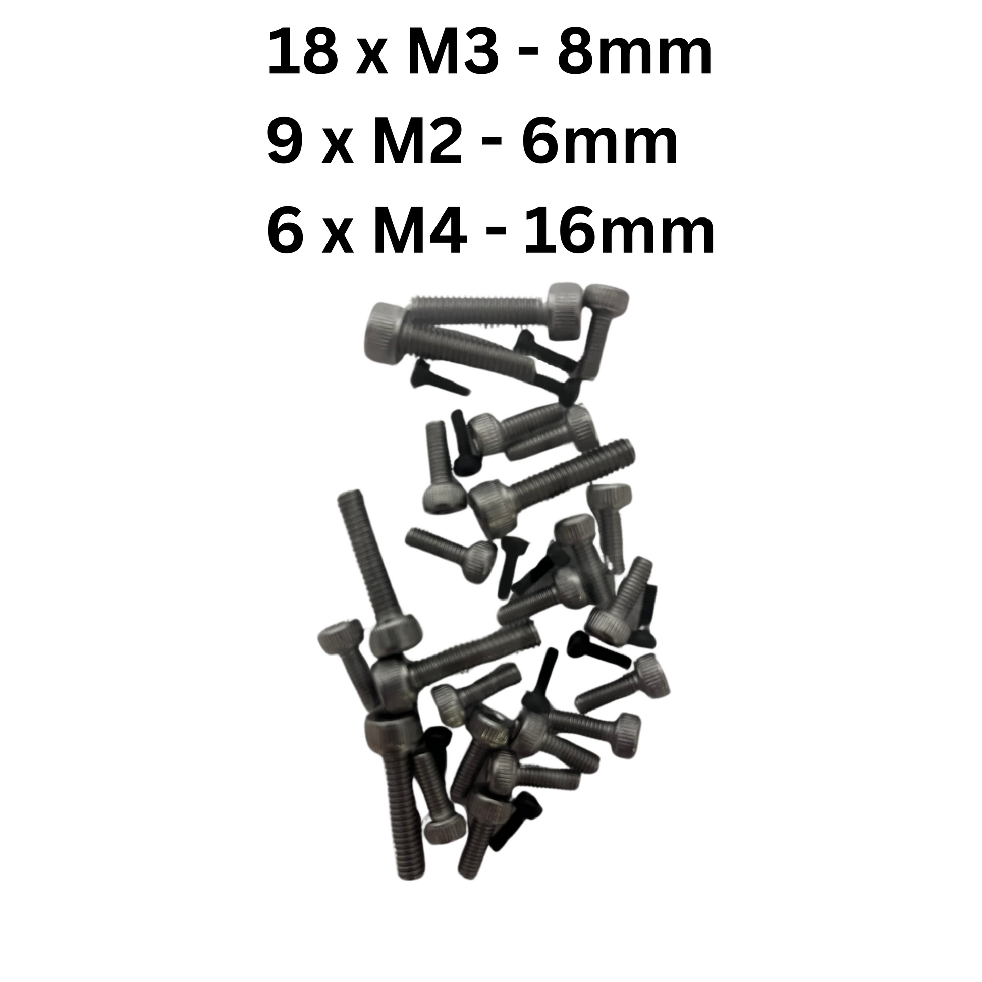 Alle schrauben für unser Autoscore 3D DIY Kit