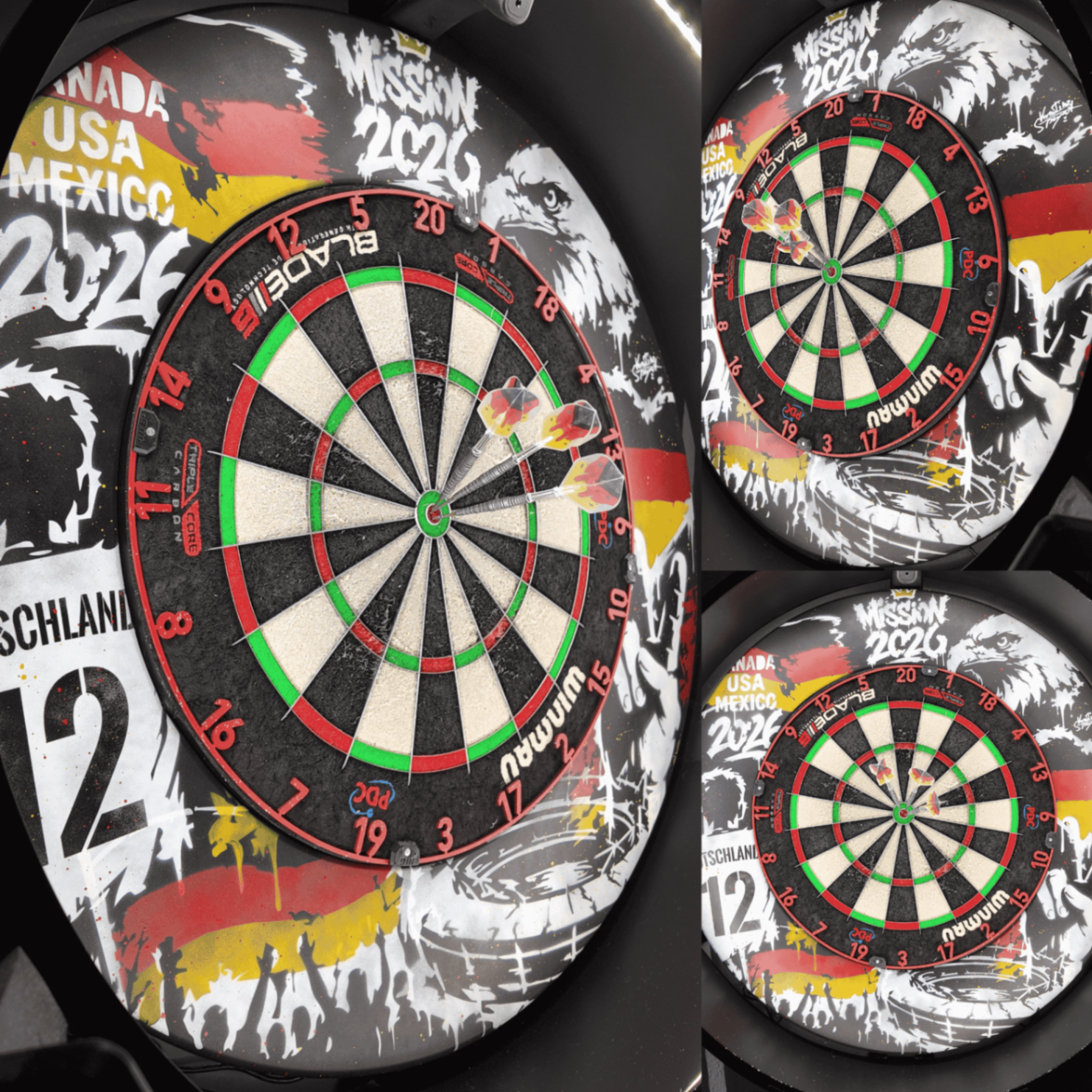 Fertiges Surround mit Deutschland-Motiv und gesetzten Darts